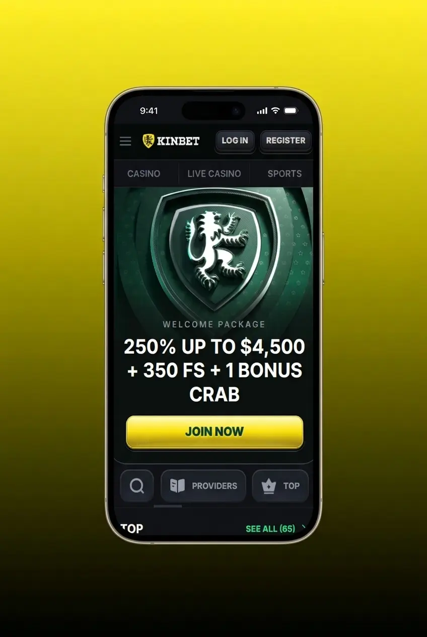 KinBet APK download page for Android showing four steps to install the betting app without Google Play Store