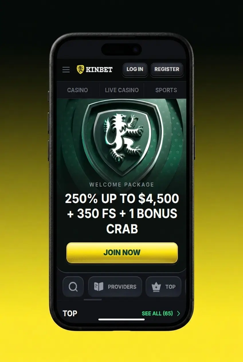 KinBet mobile app registration screen showing sign-up steps for Australian users aged 18 and over
