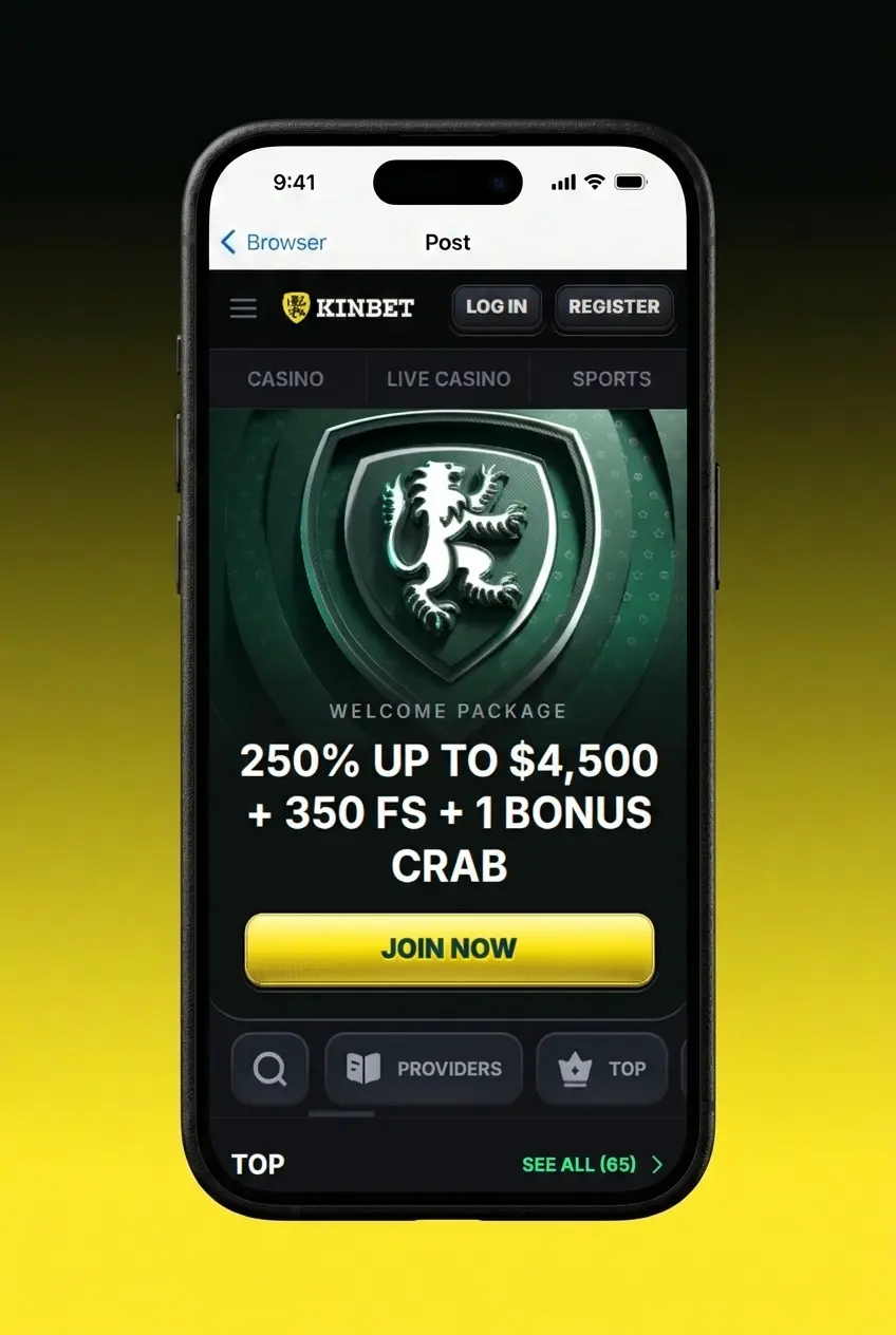 KinBet mobile app registration screen showing sign-up steps for Australian users aged 18 and over